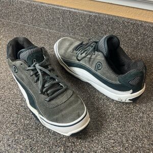 Piloti Speedway Driving Sneaker Shoe Mens Sz 9.5 Gray Blue Suede Leather Lace Up